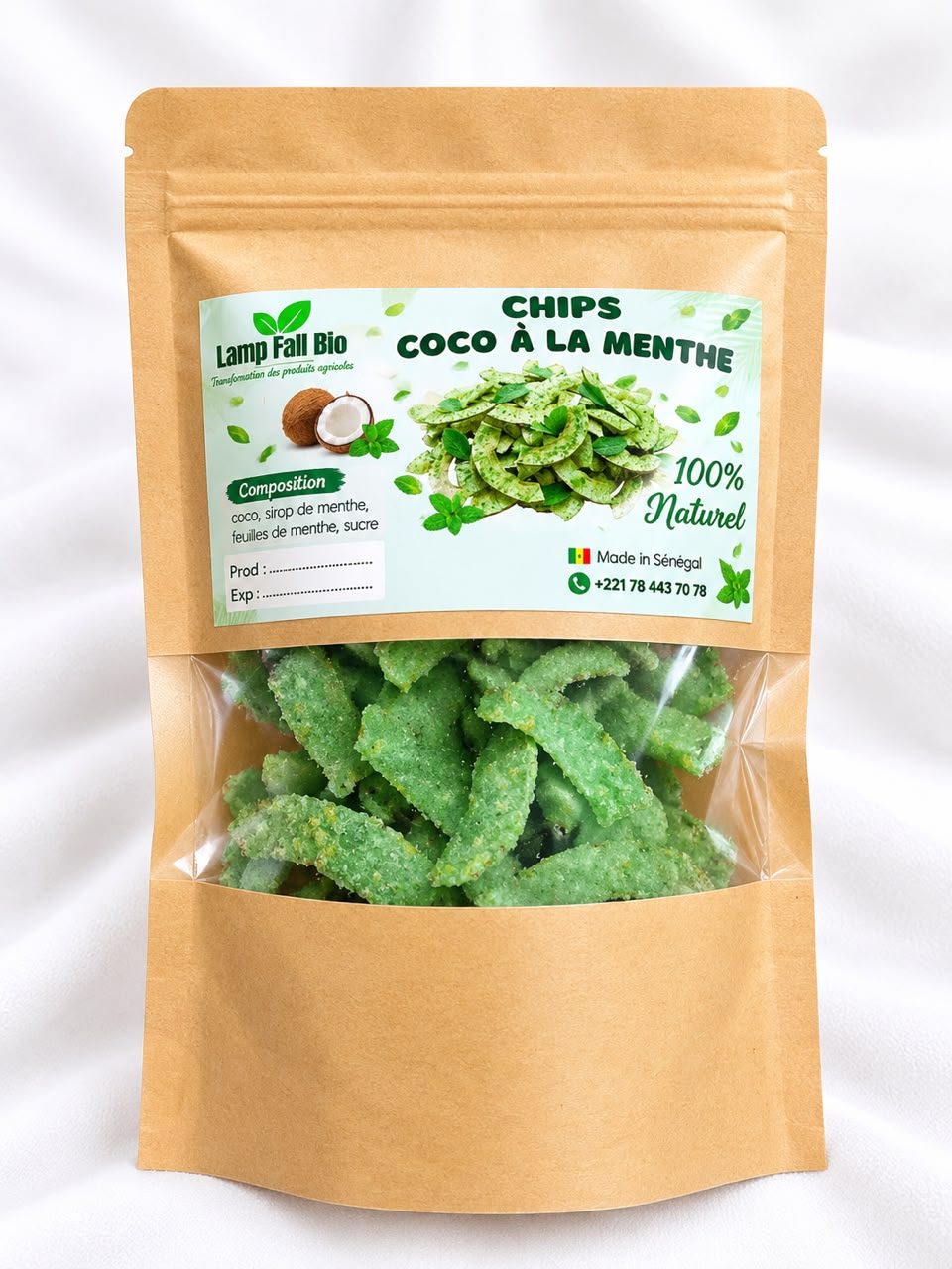 Chips de coco à la menthe 100g